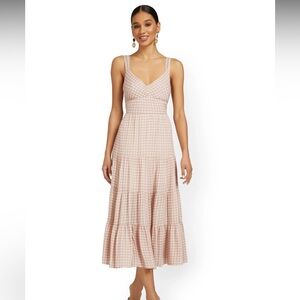 Dress Forum Gingham Tiered Midi Dress